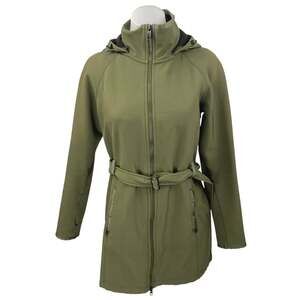 The North Face Apex Bionic Green Hoodie Hooded Tie Waist Trench Coat Jacket Sz S